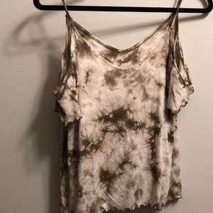 Dark olive green tie-dye Shirt.